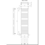 Designradiator bws ifona 177x50 cm 1155 watt met zijaansluiting wit