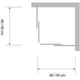 Douchecabine hoekinstap plieger class 90x185 cm 3mm glas wit