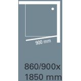 Nisdeur plieger class draaideur 3mm glas omkeerbaar 90x185 cm wit