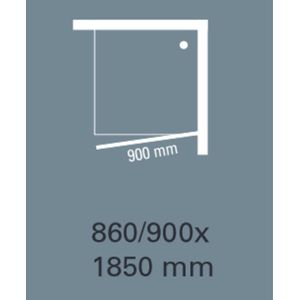 Nisdeur plieger class draaideur 3mm glas omkeerbaar 90x185 cm wit