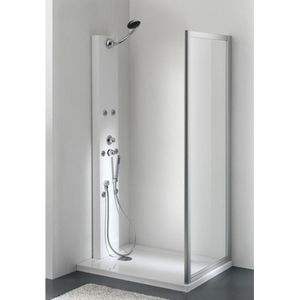 Plieger Class Badwand - 86x90x185cm - 6mm - Wit - Helder Glas