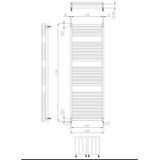 Plieger Imola Designradiator- Handdoekradiator – 177 cm x 60 cm - 1359 Watt – Wit