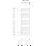 Plieger Imola Designradiator- Handdoekradiator – 177 cm x 60 cm - 1359 Watt – Wit