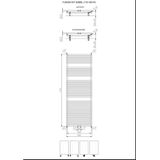 Designradiator florion nxt dubbel 171x60 cm 1366 watt met middenaansluiting wit