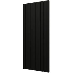 Designradiator plieger cavallino retto dubbel 1936 watt middenaansluiting 180x75,4 cm zwart