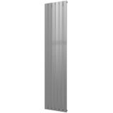 Designradiator plieger cavallino retto enkel 999 watt middenaansluiting 200x45 cm zilver metallic