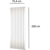 Designradiator plieger cavallino retto enkel 1666 watt middenaansluiting 200x75,4 cm zilver metallic