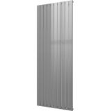 Designradiator plieger cavallino retto enkel 1666 watt middenaansluiting 200x75,4 cm zilver metallic