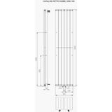 Designradiator plieger cavallino retto dubbel 1287 watt middenaansluiting 200x45 cm antraciet metallic