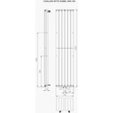 Designradiator plieger cavallino retto dubbel 1287 watt middenaansluiting 200x45 cm black graphite