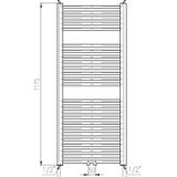 Designradiator plieger palmyra 580 watt midden- of zijaansluiting 117,5x50 cm wit