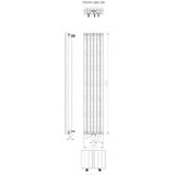 Designradiator plieger trento 814 watt middenaansluiting 180x35 cm zwart