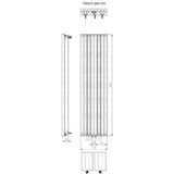 Designradiator plieger trento 1086 watt middenaansluiting 180x47 cm zwart