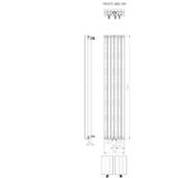 Designradiator plieger trento 1357 watt middenaansluiting 180x59 cm donkergrijs structuur