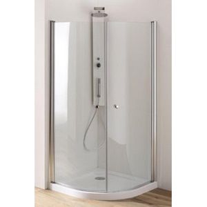 Douchecabine Hoekinstap Plieger Royal Kwartrond Draaideur 6mm Glas 90x190cm Chroom
