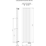 Designradiator plieger cavallino retto elektrisch 1000 watt 180x45 cm aluminium