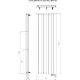Designradiator plieger cavallino retto elektrisch 1200 watt 180x60,2 cm aluminium