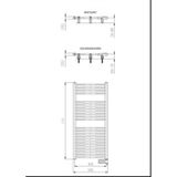 Plieger Palermo-EL III/Fischio elektrische designradiator horizontaal 1111x500mm 500W mat wit 7255799