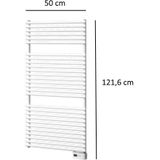 Designradiator elektrisch florion nxt-el iii/fischio 121,6x50 cm 600 watt enkel wit