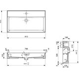 Plieger Kansas Wastafel - 80 cm X 45 cm - Met Kraangat - Wit