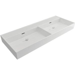 Plieger - Kansas - Wastafel - Wit - Keramiek - Zonder Kraangat 120x46,6 cm