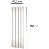 Designradiator plieger cavallino retto enkel 1332 watt middenaansluiting 200x60,2 cm mat zwart