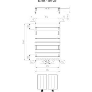 Plieger Genua M Designradiator- Handdoekradiator – 800 cm x 55 cm - 405 Watt – Mat Wit