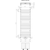 Plieger Genua M Designradiator- Handdoekradiator – 152 cm x 55 cm - 800 Watt – Wit