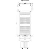 Plieger Roma M designradiator horizontaal middenaansluiting 1255x600mm 700W wit 7250683