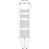 Designradiator plieger roma m 175,5x60 cm 964 watt middenaansluiting mat wit