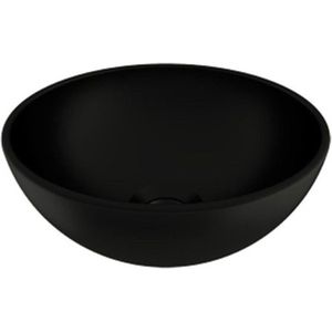 Waskom Opbouw Plieger Mini Round 26x12 cm Keramiek Mat Zwart