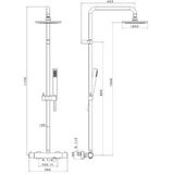 Douchesysteem thermostatisch plieger napoli met douchekraan hoofddouche ø20 cm en handdouche 1 stand chroom