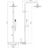 Douchesysteem thermostatisch plieger napoli met douchekraan hoofddouche ø20 cm en handdouche 1 stand rvs