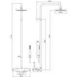 Douchesysteem thermostatisch plieger napoli met douchekraan hoofddouche ø20 cm en handdouche 1 stand rvs