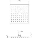Napolihoofddouche vierkant25x25cm9L/min.chroom