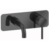 Plieger Roma 2-gats toilet wandkraan met korte uitloop zwart chroom ID208R BLACK CHROME