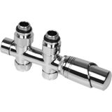 Plieger Como design onderblok set recht incl. koppeling 15 en 16mm chroom