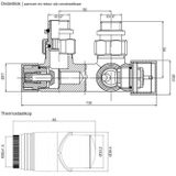 Design onderblok set radiator plieger como haaks inclusief koppeling 15 en 16 mm rvs
