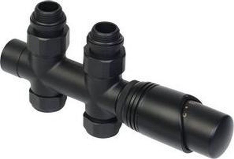 Plieger Como Design - Onderblok Set Recht - Incl. Koppeling - 15 en 16mm - Mat Zwart