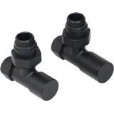 Plieger Como design radiator aansluitset haaks incl. koppeling 15 mm zwart
