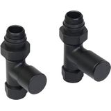 Plieger Como design radiator aansluitset recht incl. koppeling 15 mm zwart