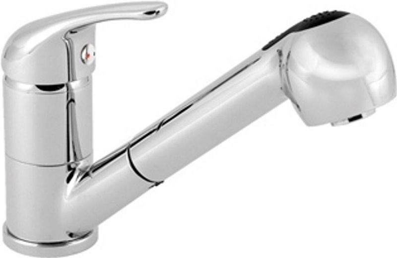 Keukenmengkraan Plieger Time 1-Gats Uittrekbare Handdouche Chroom
