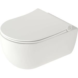Plieger/Pressalit A/S Kansas compact hangend rimless toilet met slim wc bril 40 x 36 x 49 cm, wit