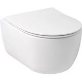 Plieger Kansas Compact randloos toilet met softclose & quick release slimme zitting mat wit