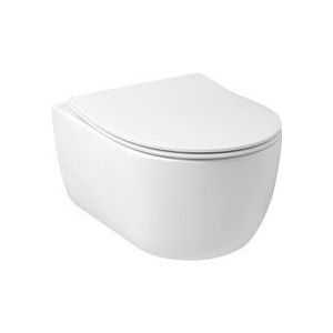 Plieger Kansas Compact randloos toilet met softclose & quick release slimme zitting mat wit