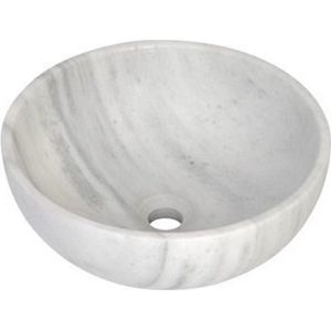 Plieger Round waskom - 38x38x13.6cm - marmer wit