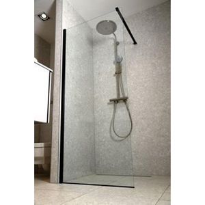 Plieger - Panorama Douchewand - Zwart/Helder - 6mm - Inclusief Bevestiging