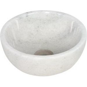 Plieger Mini Round waskom - 26x26x12cm - marmer wit washbasin 26 marble white