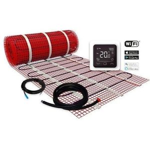 Plieger Heat elektrische vloerverwarmingsmat - wifi thermostaat - 50x600cm - 3m2 - 450W - rood 220610