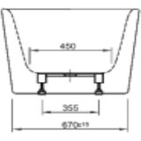 Ligbad back to wall plieger kansas 180x80x60 cm glanzend wit